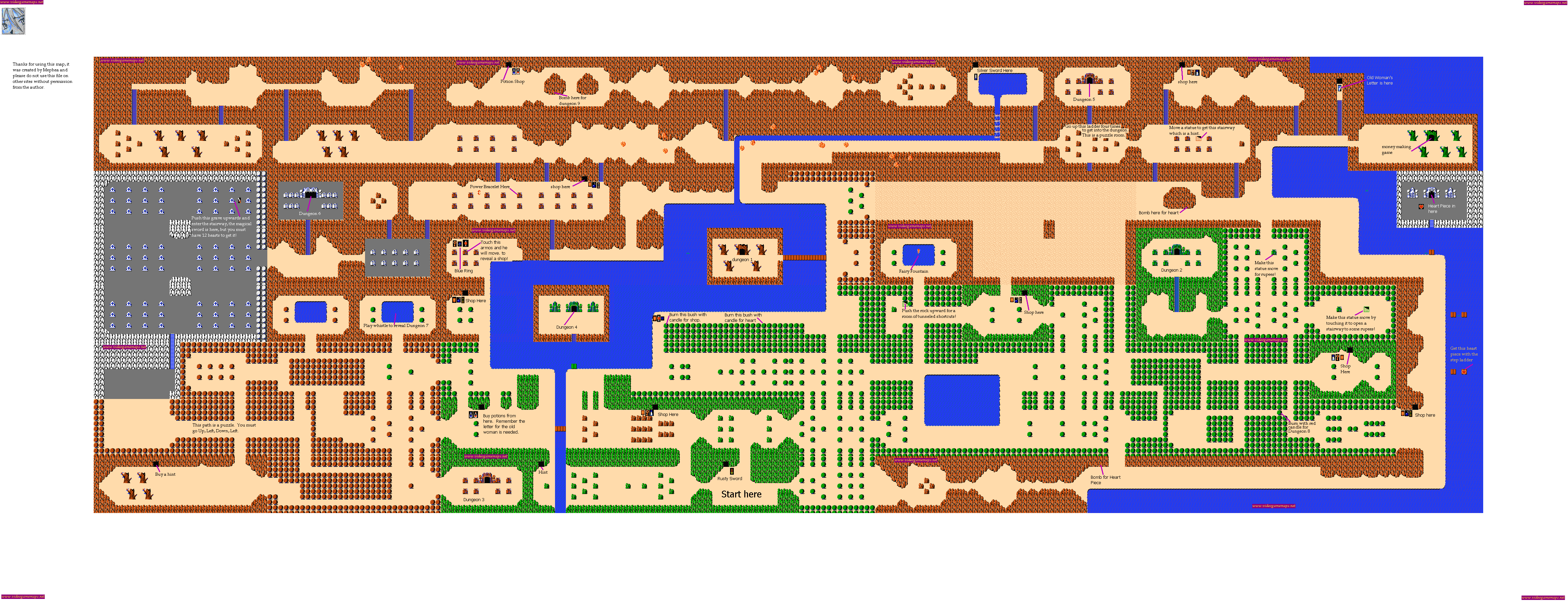 NES Legend of Zelda Overworld Map 